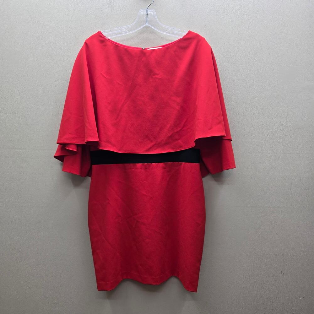 Alice + Olivia Cairo Cape Sheath Cocktail Holiday Dress Prom Wedding Red SZ 12